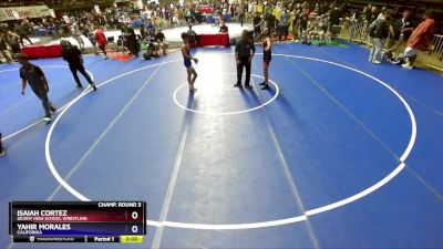 132 lbs Champ. Round 3 - Isaiah Cortez, Gilroy High School Wrestling vs Yahir Morales, California