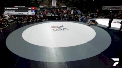 130 lbs Sophia Fodera, SDIKWA - San Diego-Imperial Kids Wrestling Association vs Mia Hooper, LAWA - Los Angles Wrestling Association
