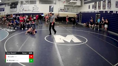 160 lbs Cons. Round 2 - Brayden Lutz, Central Cambria Hs vs Brycen Wymer, Summit Academy