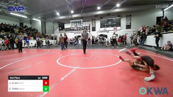 49 lbs 2nd Place - Jack Crain, Skiatook Youth Wrestling vs Garrett Potts, Wagoner Takedown Club