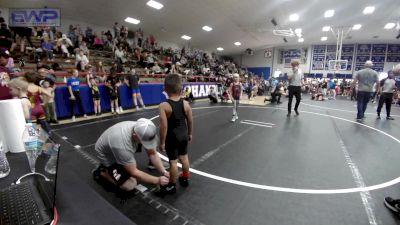 52 lbs Quarterfinal - Raymond Barron, Clinton Youth Wrestling vs Kamden Peters, Harrah Little League Wrestling