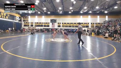 130 lbs Semifinal - Saphia Davis, Plum vs Carley King, Kiski Area
