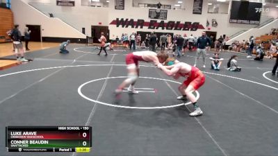 150 lbs Round 1 - Luke Arave, Creekview Highschool vs Conner Beaudin, Unattached