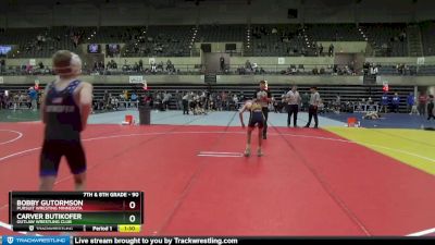 90 lbs Cons. Semi - Bobby Gutormson, Pursuit Wresting Minnesota vs Carver Butikofer, Outlaw Wrestling Club