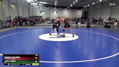 285 lbs Cons. Semi - Marco Malerba, Roanoke College vs Josh Lanka, RIT