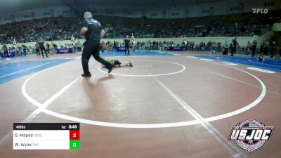 49 lbs Consi Of 16 #1 - Gabriel Mapes, Ogden's Outlaws Wrestling Club vs Wyatt Wylie, Tuttle Wrestling Club