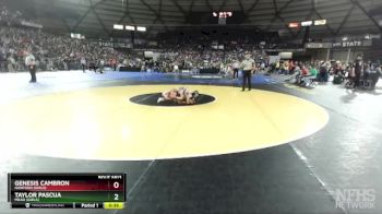 Girls 3A/4A 100 7th Place Match - Taylor Pascua, Mead (Girls) vs Genesis Cambron, Hanford (Girls)