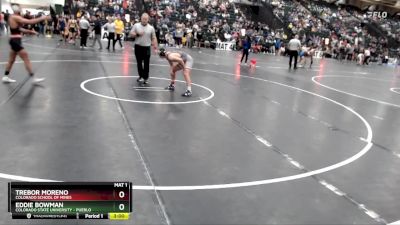 133 lbs Champ. Round 2 - Trebor Moreno, Colorado School Of Mines vs Eddie Bowman, Colorado State University - Pueblo