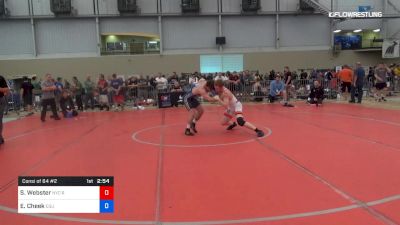 70 kg Consi Of 64 #2 - Sam Webster, New York City Regional Training Center vs Evan Cheek, Cleveland State University