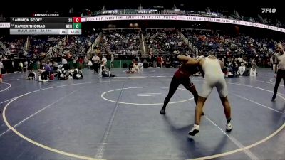 3A 144 lbs Champ. Round 1 - Xavier Thomas, West Iredell High School vs Ammon Scott, South Point High School