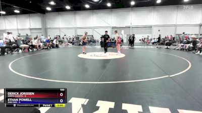 100 lbs Quarters & 1st Wb (16 Team) - Derick Jorissen, North Dakota vs Ethan Powell, Ohio Red