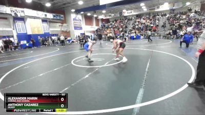 157 lbs Champ. Round 2 - Alexander Marin, Corona High School vs Anthony Cazarez, Gilroy