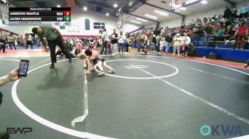 49 lbs Consi Of 8 #2 - Jameson Mantle, Wagoner Takedown Club vs Jaxen Henderson, Beggs Youth Wrestling Program