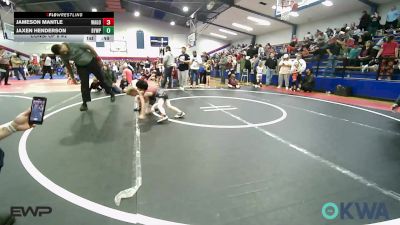 49 lbs Consi Of 8 #2 - Jameson Mantle, Wagoner Takedown Club vs Jaxen Henderson, Beggs Youth Wrestling Program