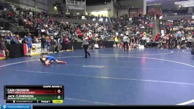 90 lbs Champ. Round 2 - Jack Clemenson, Bennington Wrestling Club vs Cain Crosson, Sebolt Wrestling Academy