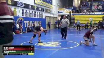 140 lbs Quarterfinal - Sophia Rohrs, LEBANON vs Shea Herda, MENTOR