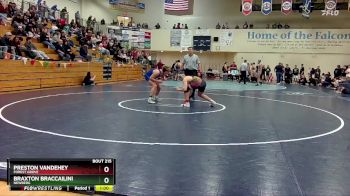 190 lbs Cons. Semi - Preston Vandehey, Forest Grove vs Braxton Braccailini, Newberg