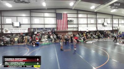 91 lbs Champ. Round 1 - Keli`i Sagapolutele, Payson Lions Wrestling Club vs Maverick Mortensen, Aviator Wrestling Academy