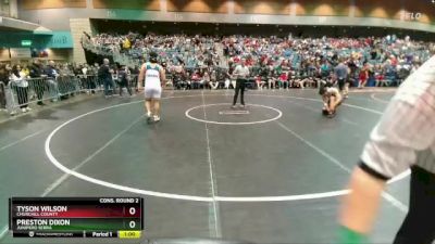 215 lbs Cons. Round 2 - Preston Dixon, Junipero Serra vs Tyson Wilson, Churchill County