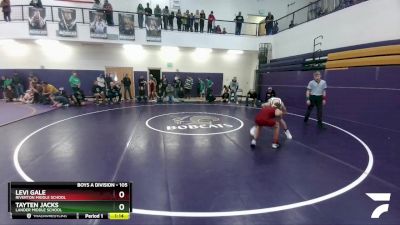 105 lbs Semifinal - Tayten Jacks, Lander Middle School vs Levi Gale, Riverton Middle School