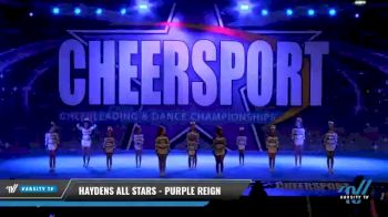 Haydens All Stars - Purple Reign [2021 L1 Junior - D2 - Small - B Day 1] 2021 CHEERSPORT National Cheerleading Championship
