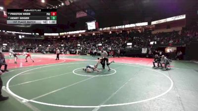 100 lbs 1st Place Match - Preston Webb, PROA vs Henry Geiger, GVL2