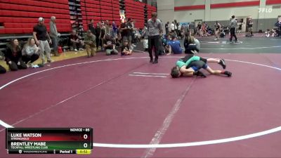 85 lbs Cons. Semi - Luke Watson, Stronghold vs Brentley Mabe, Techfall Wrestling Club