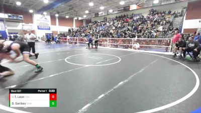 220 lbs Cons. Round 3 - Tony Leon, Corona Del Mar vs Daniel Garibay, Chino