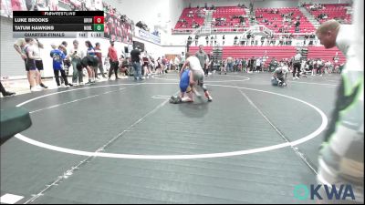 64 lbs Quarterfinal - Luke Brooks, Grover Rains Wrestling Club vs Tatum Hawkins, Noble Takedown Club