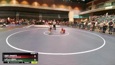 100-106 lbs Round 2 - Layla Labau, Elk Grove Wrestling Academy vs Zoey Swartz, Ceres Pups Wrestling Club