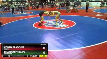 1 lbs Semifinal - Brayden Phillips, Commerce vs Cohen Blaschke, Trion