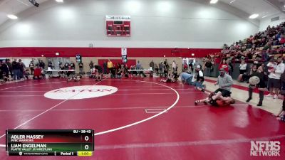 38-43 lbs Round 2 - Adler Massey, PVBC Warriors vs Liam Engelman, Platte Valley Jr Wrestling