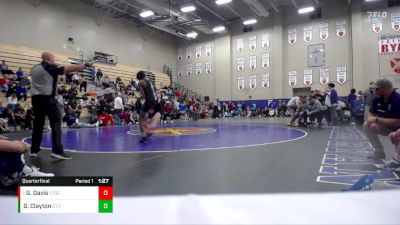 157 lbs Quarterfinal - Griffin Davis, St. George vs Gha`Mari Clayton, St. Vincent St. Mary