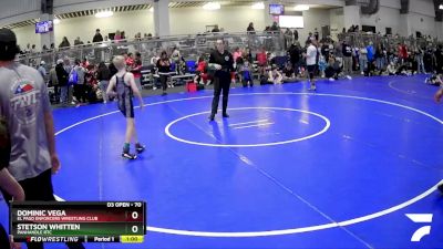 70 lbs Cons. Round 1 - Dominic Vega, El Paso Enforcers Wrestling Club vs Stetson Whitten, Panhandle RTC