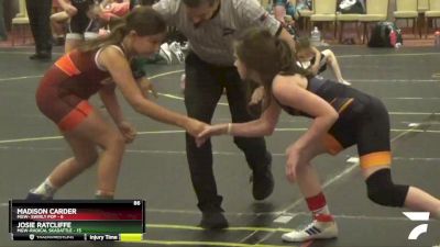 86 lbs Finals (2 Team) - Madison Carder, MGW- Swirly Pop vs Josie Ratcliffe, MGW-Radical Skadattle