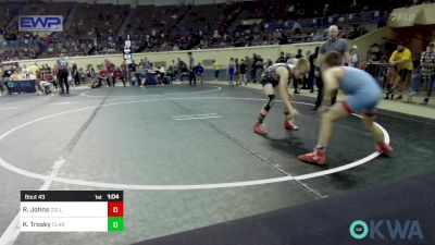 70 lbs Quarterfinal - Raiden Johns, Collinsville Cardinal Youth Wrestling vs Knox Trosky, Claremore Wrestling Club