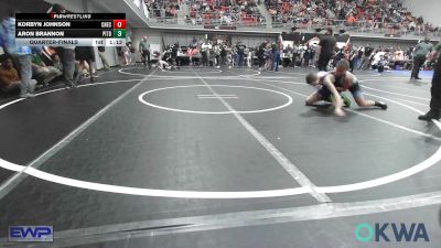 90 lbs Quarterfinal - Korbyn Johnson, Checotah Matcats vs Aron Brannon, Pitbull Wrestling Academy