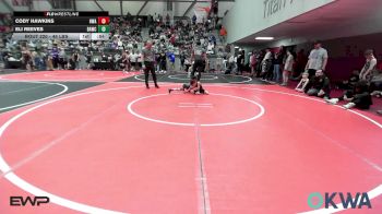 46 lbs Quarterfinal - Cody Hawkins, HURRICANE WRESTLING ACADEMY vs Eli Reeves, Broken Arrow Wrestling Club
