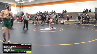 144 lbs 3rd Place Match - Jack Hayes, Cedar Rapids Kennedy vs Beckett Brock, Dubuque Senior