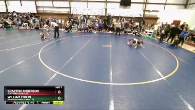 68 lbs Cons. Round 2 - William Esplin, Shootbox Wrestling Club vs Braxton Anderson, Southern Utah Elite