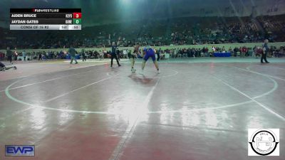 160 lbs Consi Of 16 #2 - Aiden Bruce, Keystone Kids Wrestling Club vs Jaydan Gates, Gore Public Schools