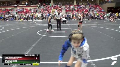 73 lbs Champ. Round 2 - Jaxon Zimmerman, Maize Wrestling Club vs Cruz Lucero, Duran Elite