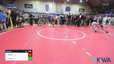 76 lbs Semifinal - LeBrae Jones, HURRICANE WRESTLING ACADEMY vs Crew Card, Tulsa Blue T Panthers