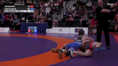 75kg Round 3 - Colten Gray, Saskatoon Junior Huskies vs Gleb Glazcov, Dinos Wrestling Club