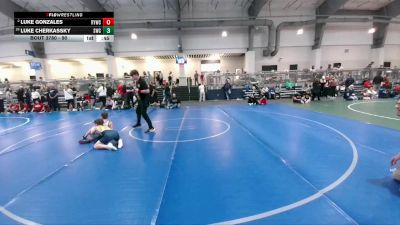 90 lbs Cons. Round 5 - Luke Gonzales, Randall Youth Wrestling Club vs Luke Cherkassky, Scots Wrestling Club