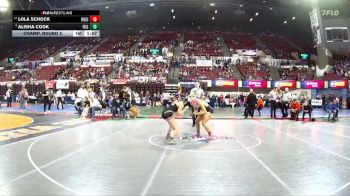 G - 140 lbs Champ. Round 2 - Alisha Cook, Flathead (Kalispell) Girls vs Lola Schock, Ronan Girls