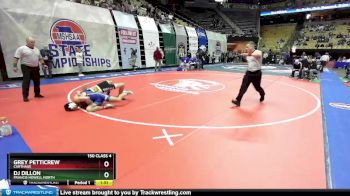 150 Class 4 lbs Champ. Round 1 - Grey Petticrew, Carthage vs Dj Dillon, Francis Howell North