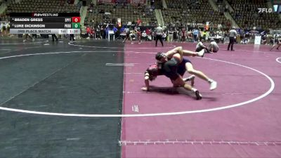 6A 126 lbs 3rd Place Match - Luke Dickinson, Pike Road School vs Braden Gress, Spanish Fort