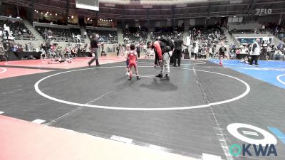 36 lbs Quarterfinal - Miguel Bastida III, Claremore Wrestling Club vs Jensen Caughlin, Buck Pride Wrestling