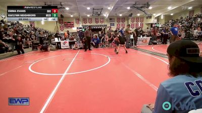 100 lbs Rr Rnd 1 - Emma Evans, Bartlesville Wrestling Club vs Kai'lynn Neighbors, Muskogee Rougher Youth Wrestling